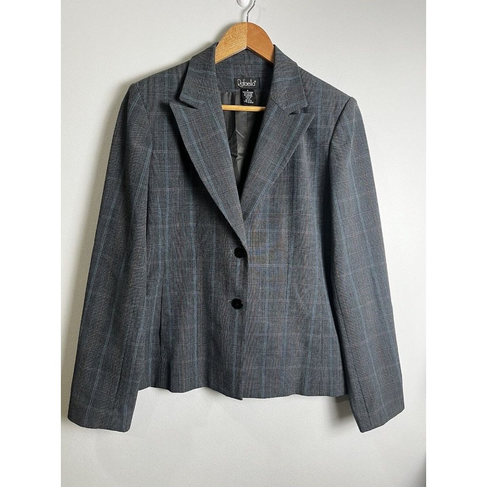 Rafaella Blazer Womens Size 8 Gray 2 Button ClosureOnly With Pockets - Picture 2 of 4